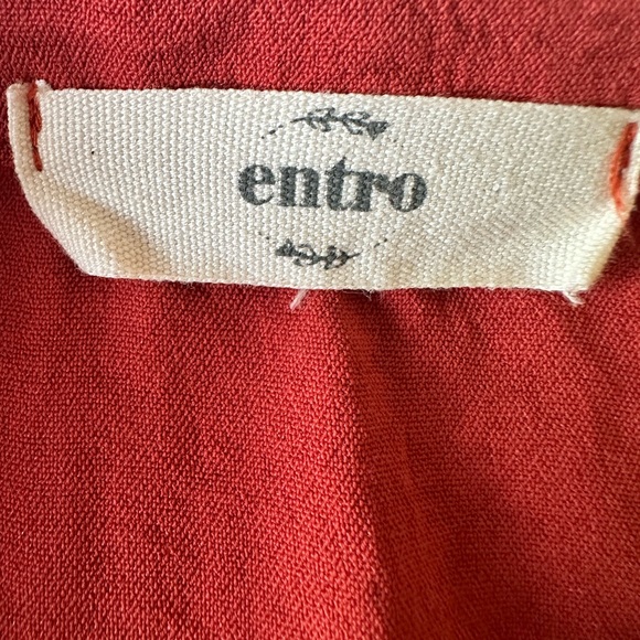 Entro Women's Split Neck Top 3/4 Sleeves Rust Size Large - Picture 8 of 10